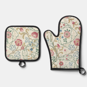 Flower, Floral Pattern, William Morris Oven Mitt & Pot Holder Set