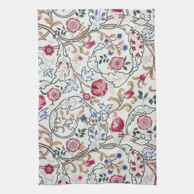 Flower, Floral Pattern, William Morris Tea Towel (Vertical)