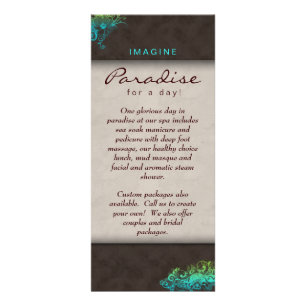 Flower Floral Salon Spa Blue Green Brown Rack Card