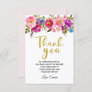 flower, floral thank you card