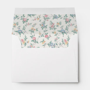 Flower Floral White Pink Blue Address Envelope