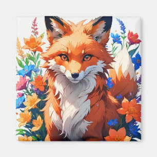 Flower Fox Magnet