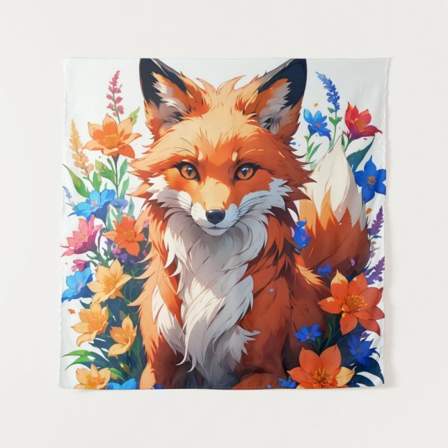 Flower Fox Tapestry (Front)