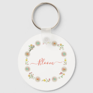 Flower frame border Keychain