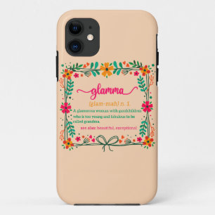 Flower Frame Glamma Grandma Grandmother Definition Case-Mate iPhone Case