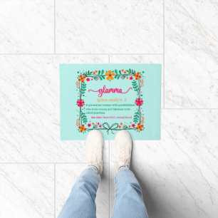 Flower Frame Glamma Grandma Grandmother Definition Doormat