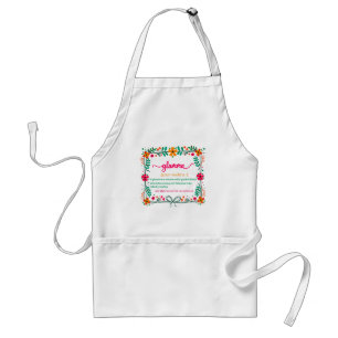 Flower Frame Glamma Grandma Grandmother Definition Standard Apron