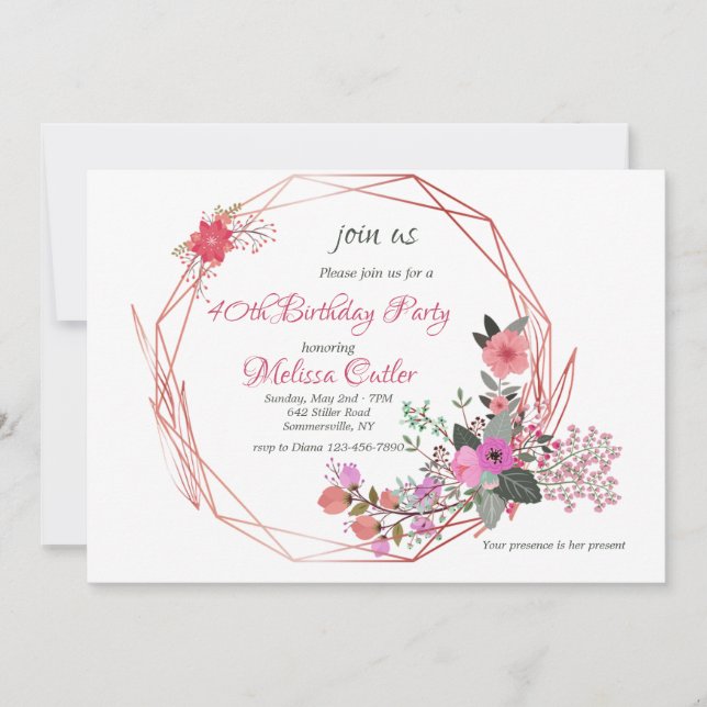 Flower Frame Invitation (Front)