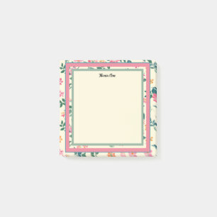 Flower Frame with Yellow Background Post-it Notes