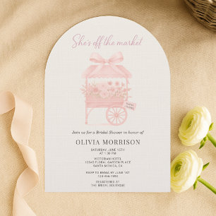 Flower Fresh Off The Market Pink Bridal Shower Invitation