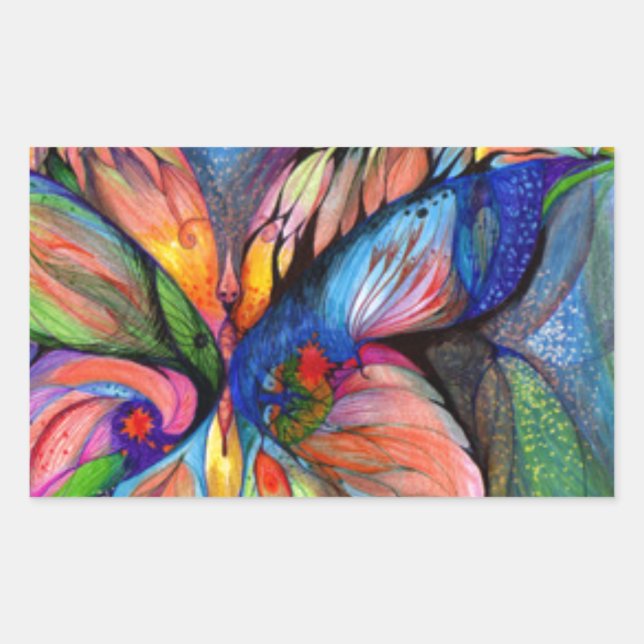 Flower from dreamland rectangular sticker (Front)