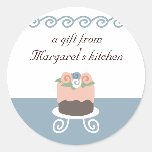 Flower frosted decorated cake baking gift stickers (Front)