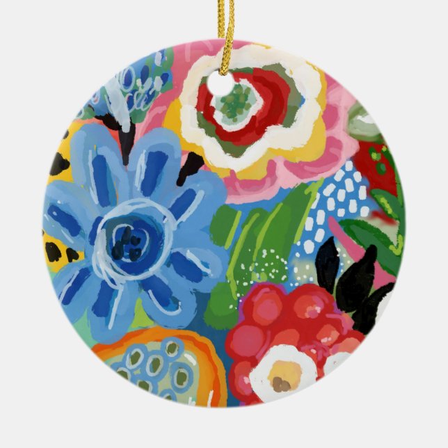 Flower Fun Acrylic Ceramic Tree Decoration (Front)