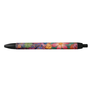 Flower Fun Black Ink Pen