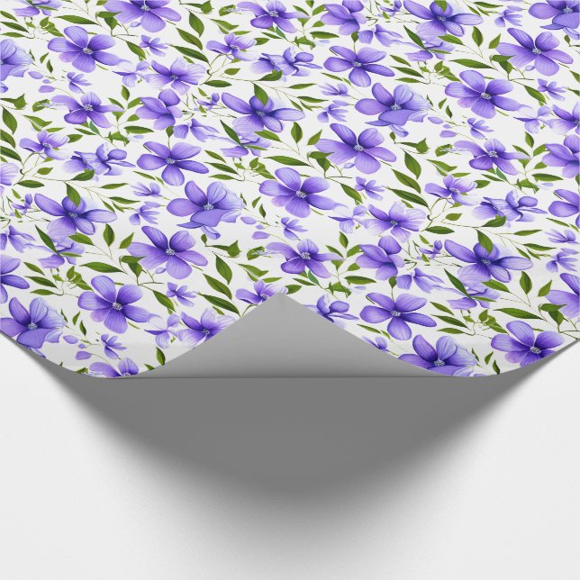 Flower Fun Purple Unique Wrapping Paper (Corner)