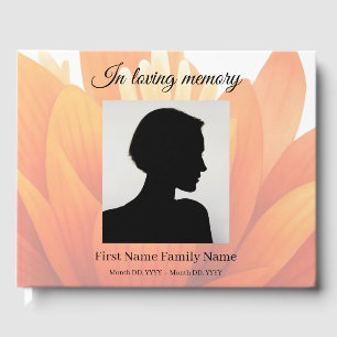 flower funeral guest book