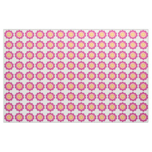 Flower Fusion_Geometric Sunburst_Poppy Fuchsia Fabric