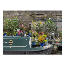 Flower garden and narrow boat