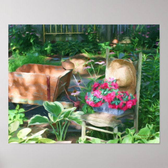 Flower Garden Arrangement Oil Painting Poster (Front)