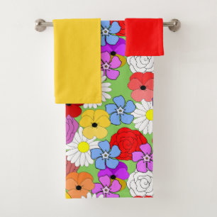 Flower Garden Bath Towel Set