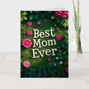 Flower Garden Best Mother Ever Foil Greeting Card