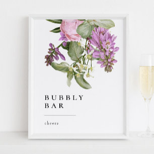 Flower Garden Bridal Shower Bubbly Bar Sign