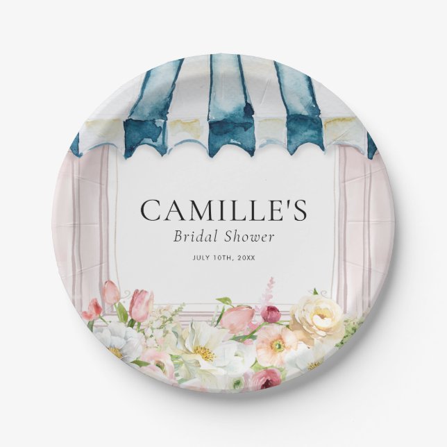 Flower Garden Bridal Shower Paper Plates (Front)