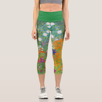 Flower Garden by Gustav Klimt Capri Leggings