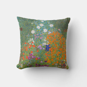 Flower Garden by Gustav Klimt Cushion