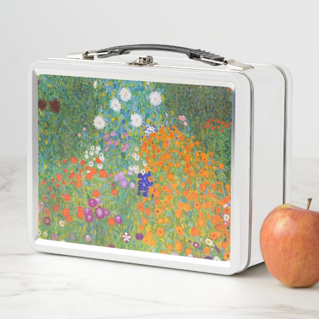 Flower Garden by Gustav Klimt Metal Lunch Box (In Situ)