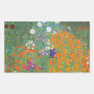 Flower Garden by Gustav Klimt Rectangular Sticker