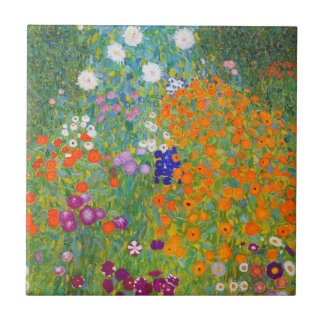 Flower Garden by Gustav Klimt Tile
