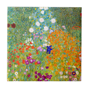 Flower Garden by Gustav Klimt Tile
