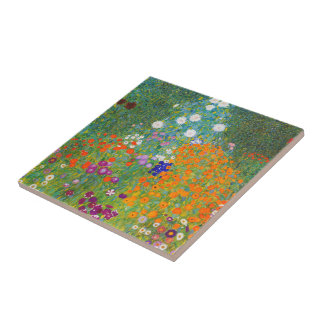 Flower Garden by Gustav Klimt Tile
