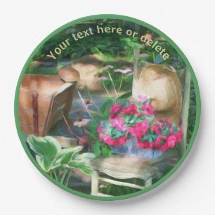Flower Garden Chair Art Personalised Party   Paper Plate