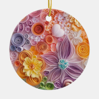 Flower garden circle ceramic tree decoration