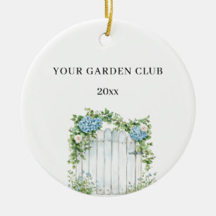 Flower Garden Club Personalised Names Christmas Ceramic Tree Decoration