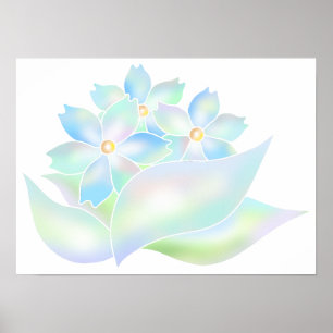 Flower garden enveloped in light. poster