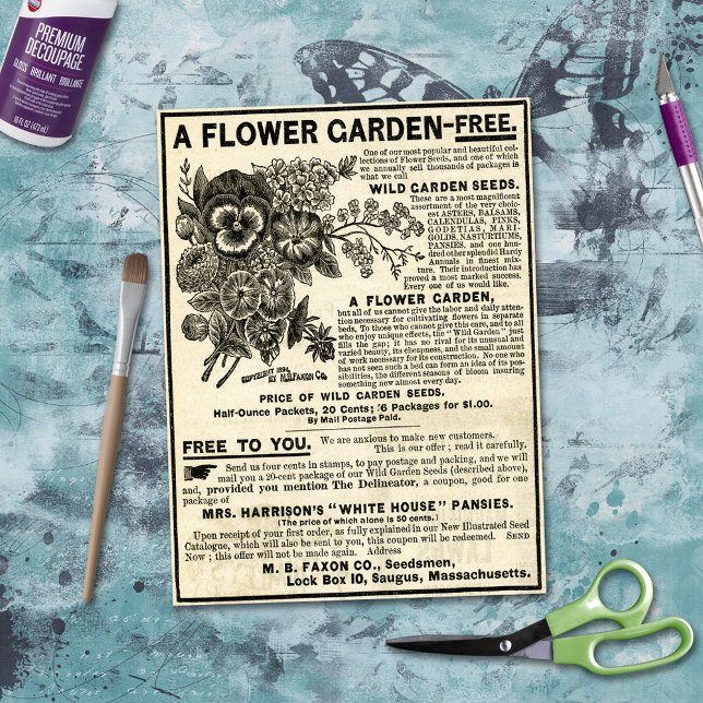 Flower Garden Ephemera Decoupage Craft Tissue Paper (Creator Uploaded)