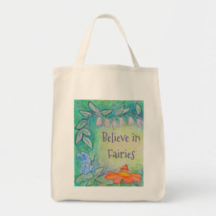 Flower Garden Fairy Art Custom Tote Bags