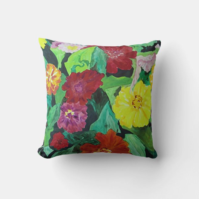 Flower Garden Fairy Pattern Throw Pillow (Front)