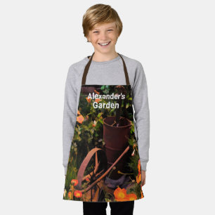 Flower Garden Floral Botanical Kids Child Apron