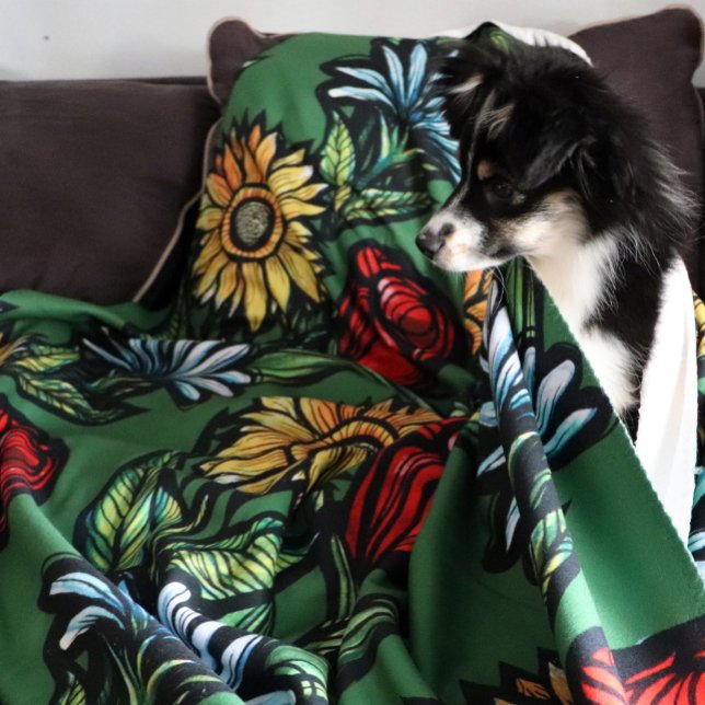 Flower Garden Florists Rose Sunflower and Tulips  Sherpa Blanket (Creator Uploaded)