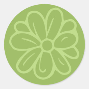 Flower Garden Flower Green Classic Round Sticker