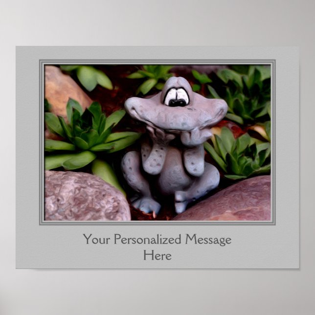 Flower Garden Frog Create Your Own Personalised Poster (Front)