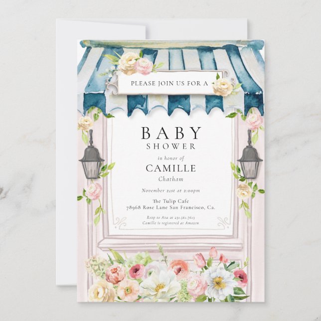 Flower Garden Girl Baby Shower Invitation (Front)