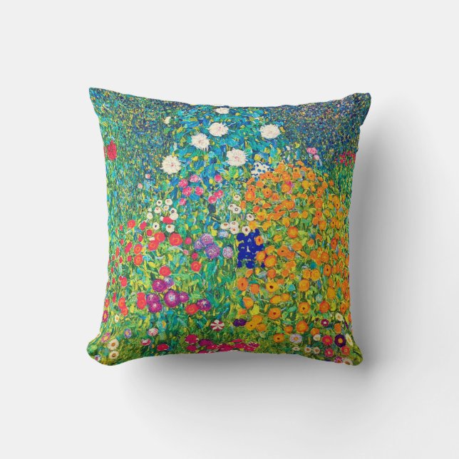Flower Garden, Gustav Klimt Cushion (Front)