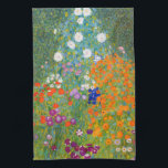 Flower Garden | Gustav Klimt Tea Towel<br><div class="desc">Flower Garden (1905-1907) by Austrian artist Gustav Klimt. Original fine art painting is oil on canvas featuring a bright abstract landscape of colourful flowers. 

Use the design tools to add custom text or personalise the image.</div>