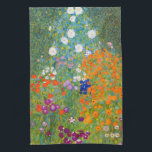 Flower Garden | Gustav Klimt Tea Towel<br><div class="desc">Flower Garden (1905-1907) by Austrian artist Gustav Klimt is a vibrant masterpiece of early 20th-century art. This lush, impressionistic scene bursts with colourful blossoms in a mesmerising tapestry of nature, reflecting Klimt’s decorative style and love for floral motifs. The painting’s rich textures and intricate details make it a timeless choice...</div>