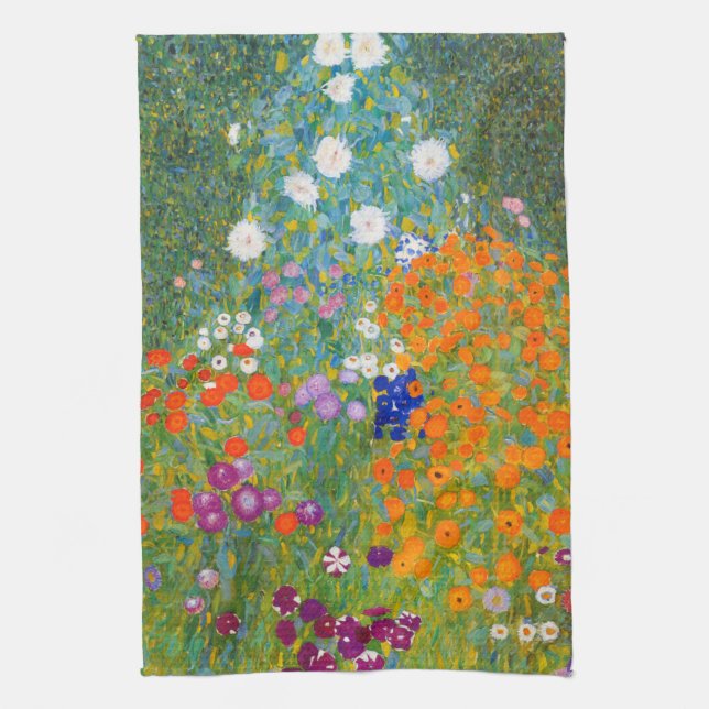 Flower Garden | Gustav Klimt Tea Towel (Vertical)